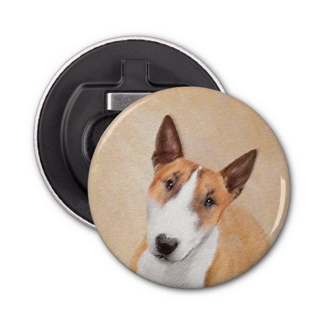 Abrebotellas Pintura Miniatura de Bull Terrier - Cute Original  (Anverso)