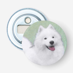Abrebotellas Pintura Samoyed - Arte Perro Original Cuto