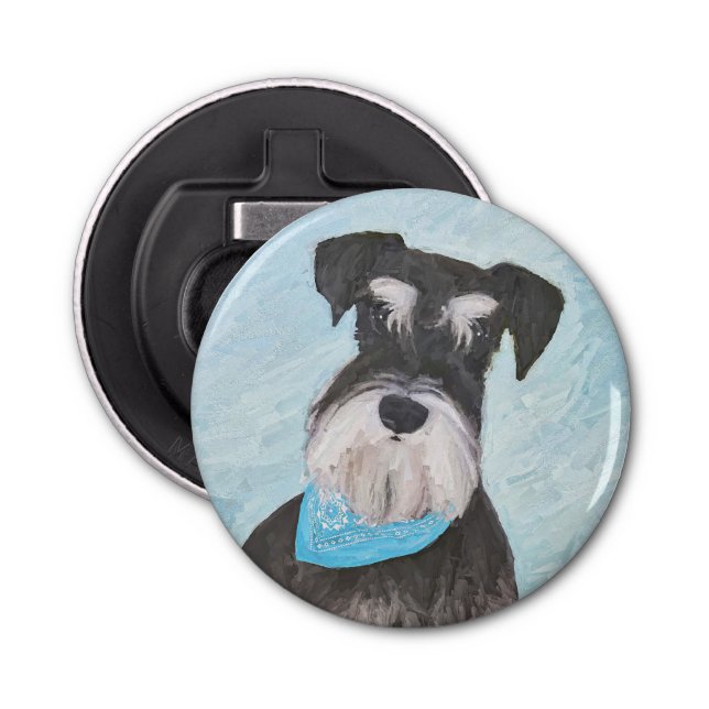 Abrebotellas Pintura Schnauzer (en miniatura) - Perro original  (Anverso)