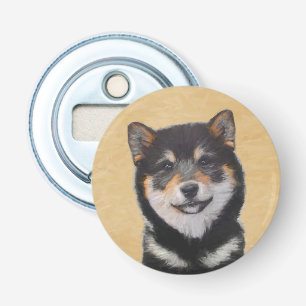 Abrebotellas Pintura Shiba Inu (Negro y Tan) - Arte de perro