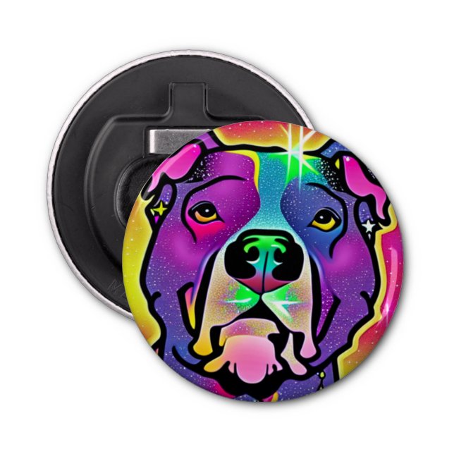 Abrebotellas Pitbull Dog Pop Art (Anverso)