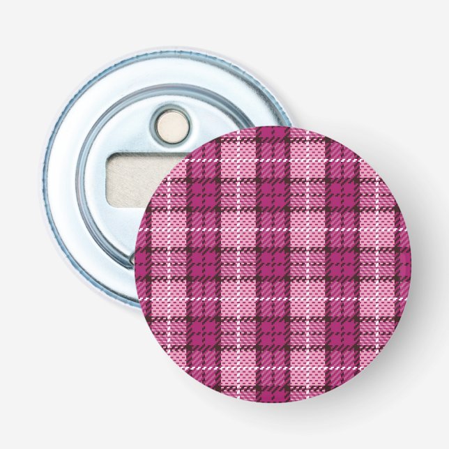 Abrebotellas Pixel Plaid_Magenta-Black (Anverso)