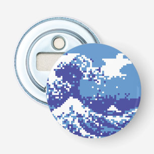 Abrebotellas Pixel Tsunami Blue 8 bit Pixel Art