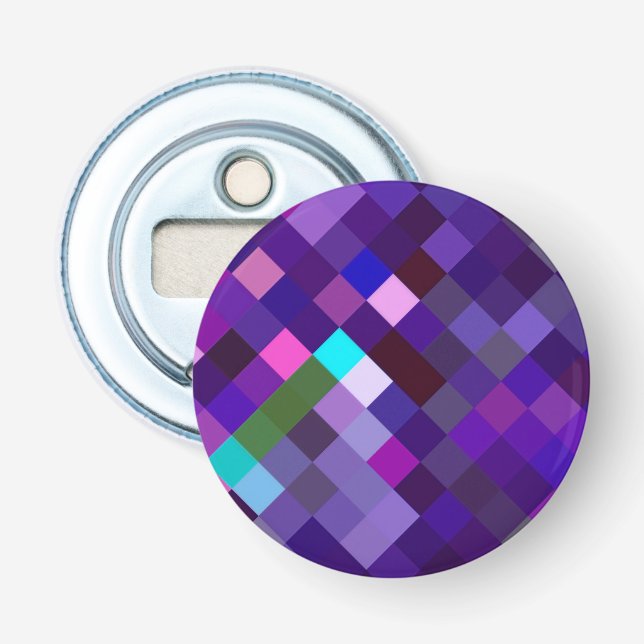 Abrebotellas Pixelated Pattern - Purple (Anverso)