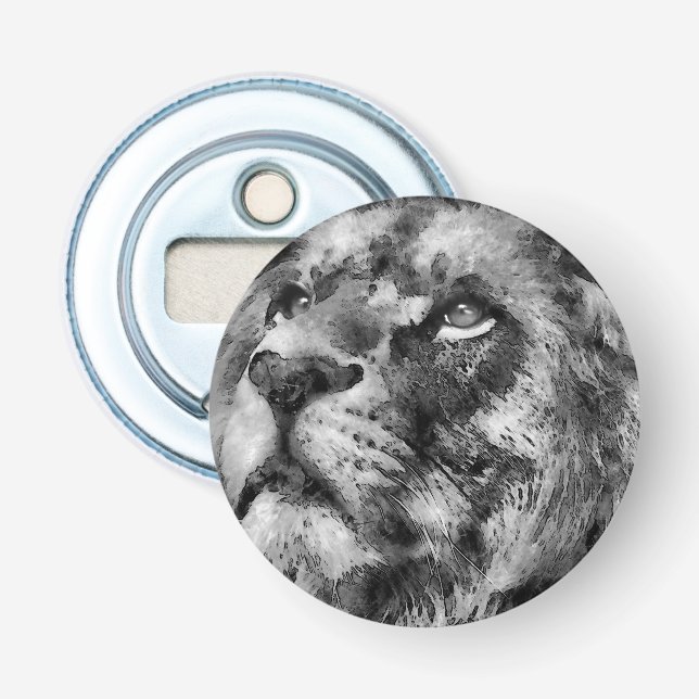 Abrebotellas Placid Lion Face Silver (Anverso)