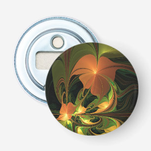 Abrebotellas Planta de fantasía Resumen Fractal Verde Rust Brow
