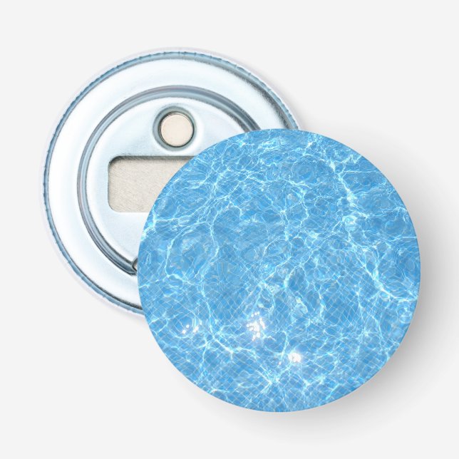 Abrebotellas Plantilla en blanco de agua azul de la piscina de  (Anverso)