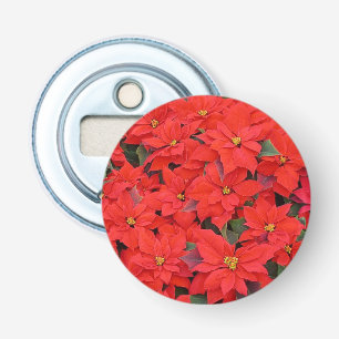 Abrebotellas Poinsettias rojas Navidad la foto floral navideña