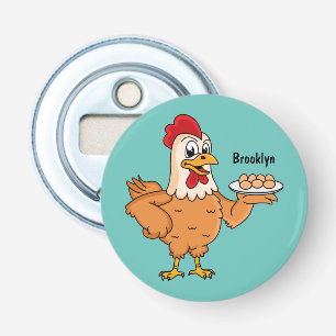 Abrebotellas Pollo con huevos en el personalizado de placa