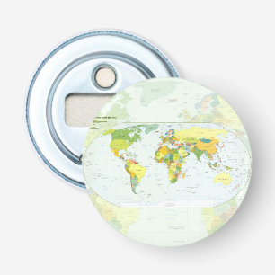 Abrebotellas Póster de Atlas Mapa Mundial Político: Decoración
