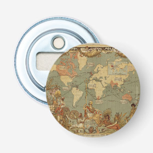 Abrebotellas Póster del mapa mundial del Imperio Británico de 1