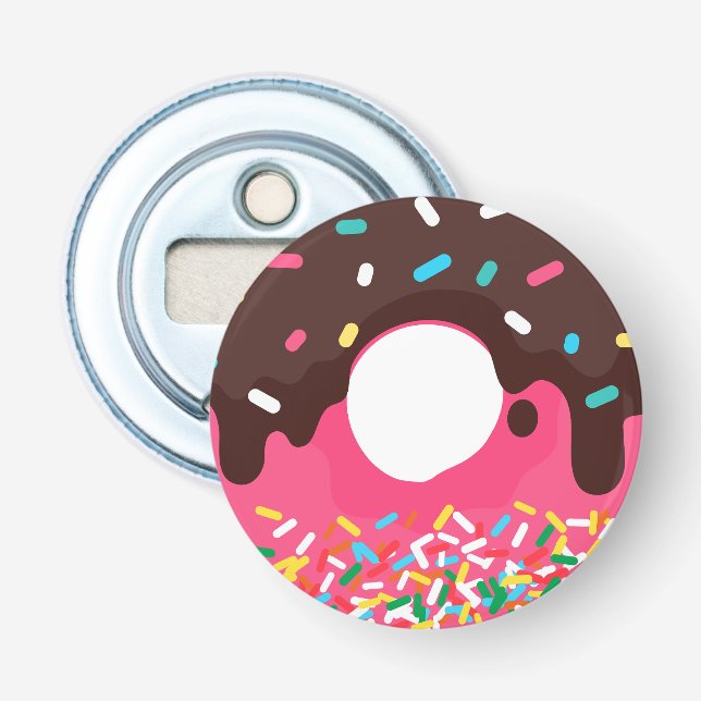 Abrebotellas Postre, Donut con Sprinkles de Arcoíris, Doughnut (Anverso)