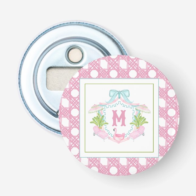 Abrebotellas Preppy Palm Beach Monogram Crest (Anverso)