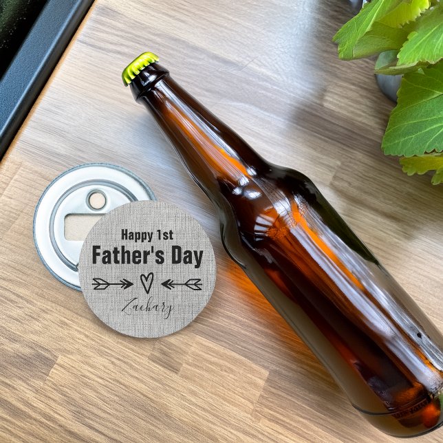 Abrebotellas Primer Día del Padre Personalizado (First Father's Day Personalized Bottle Opener)