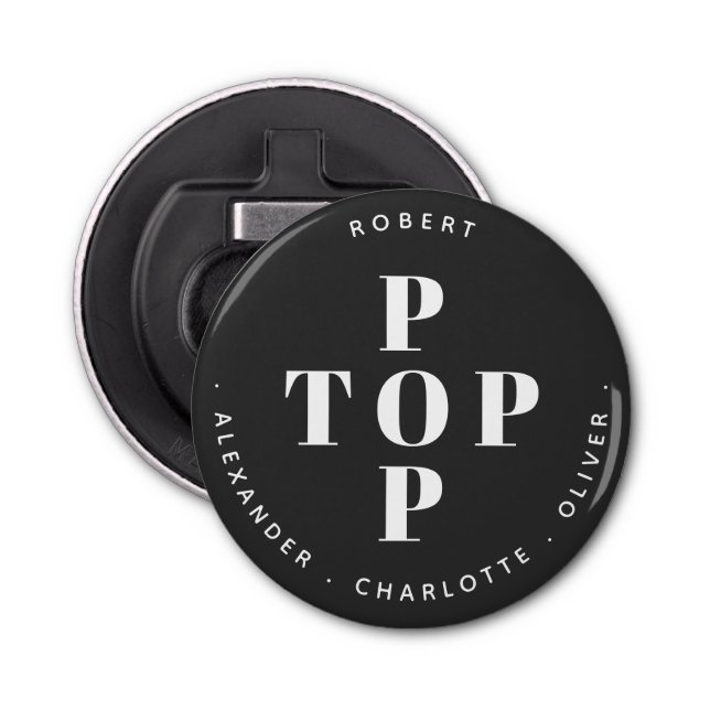 Abrebotellas Principales nombres de familia personalizados de p (Anverso)