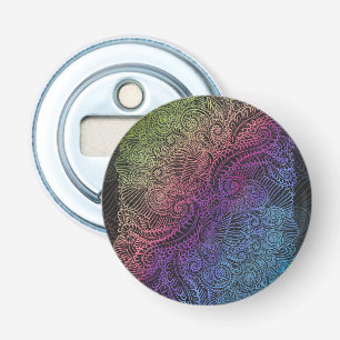 Abrebotellas Prismatic Swirl Arte de plumas fractales arcoiri
