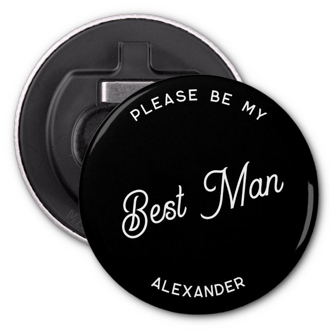 Abrebotellas Propuesta personalizada del mejor hombre (Fun best man proposal button bottle opener)