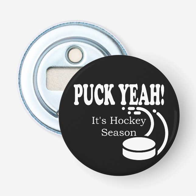 Abrebotellas Puck, sí, es temporada de hockey (Anverso)