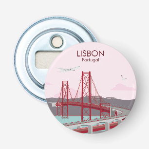 Abrebotellas Puente de Lisboa sobre el río Tajo al estilo vinta