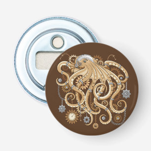 Abrebotellas Pulpo Steampunk Retro Fantasía Mecánica