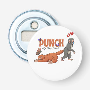 Abrebotellas Punch‑kun y mono de peluche – Kawaii para niños