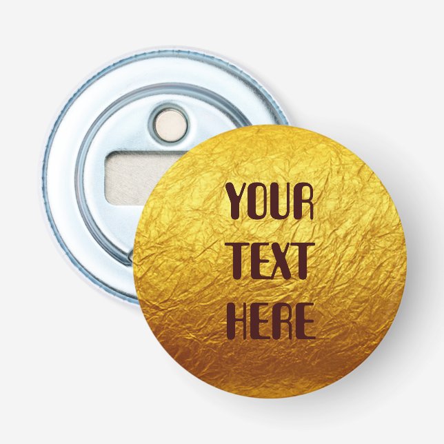 Abrebotellas PURE GOLD Paper Pattern + tu texto (Anverso)