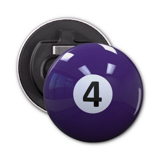 Abrebotellas Purple Nº 4 Billiard Pool Ball (Anverso)