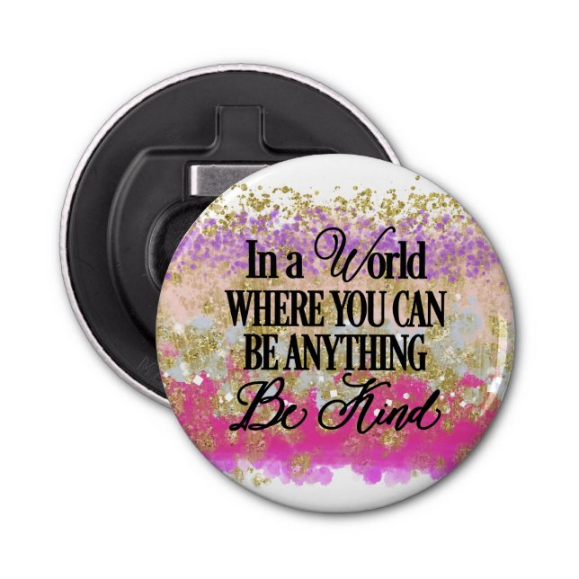 Abrebotellas Púrpura rosada y oro como sea (Anverso)