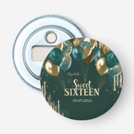 Abrebotellas Purpurina de oro gotea globos Dulce verde 16