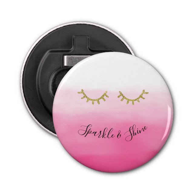 Abrebotellas Purpurina Girly Pink Gold Eyelashes (Anverso)