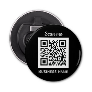 Abrebotellas QR Code Business Logo Profesional Negro Moderno