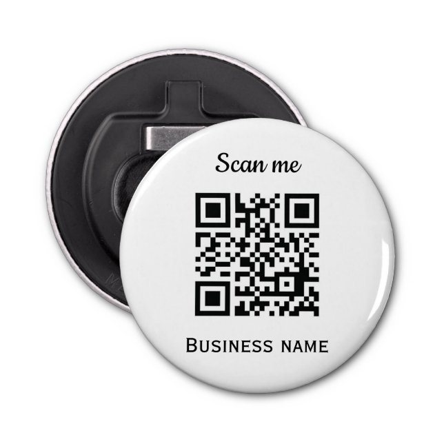 Abrebotellas QR Code Business Logo Profesional Negro Moderno (Anverso)
