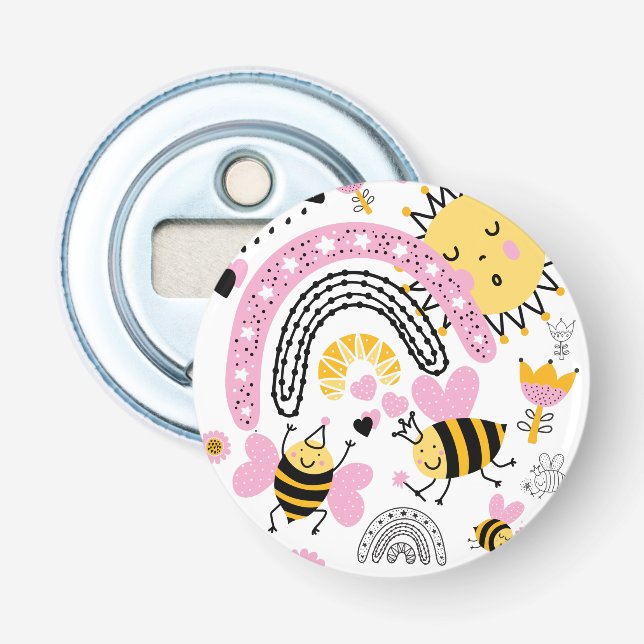 Abrebotellas Queen BEES BFF, Baby Girl, Girly Gifts Pink (Anverso)