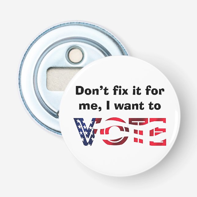 Abrebotellas Quiero votar (Anverso)