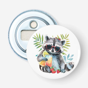Abrebotellas Raccoon de verano en gafas de sol chillout playa