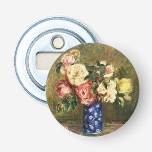 Abrebotellas Ramo de rosas rosadas vintage Renoir en arte de ja