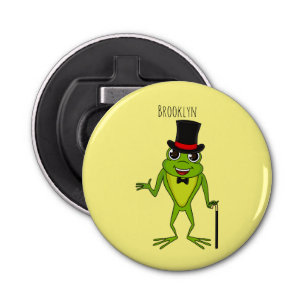 Abrebotellas Rana divertida con personalizado de sombrero super