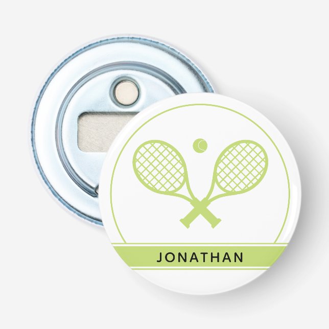 Abrebotellas Raqueta de tenis elegante y personalizada (Anverso)