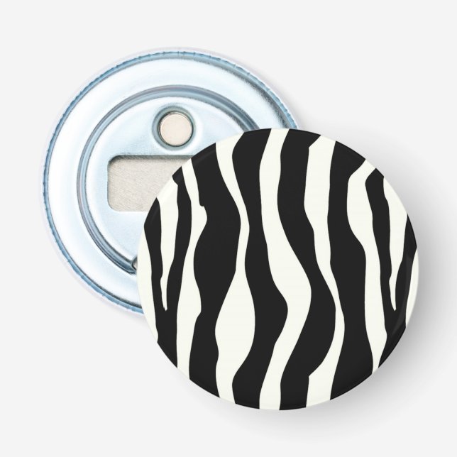 Abrebotellas Rayas de cebra - Blanco y negro (Anverso)