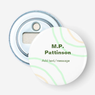 Abrebotellas Rayas de naranja verde agregar mensaje de texto de