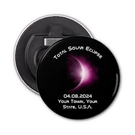 Abrebotellas Recuerdos de TOTAL SOLAR ECLIPSE 2024 personalizad