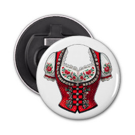 Abrebotellas Red Dirndl Top For Folk Festival