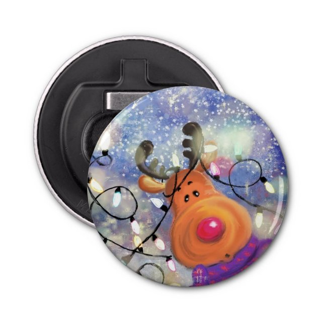 Abrebotellas Regalo de apertura de botella de navidad con reno  (Anverso)