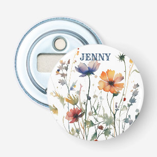 Abrebotellas Regalo de Boho Wildflowers personalizado