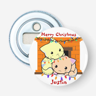 Abrebotellas Regalo de navidades de gatos, nombre personalizado