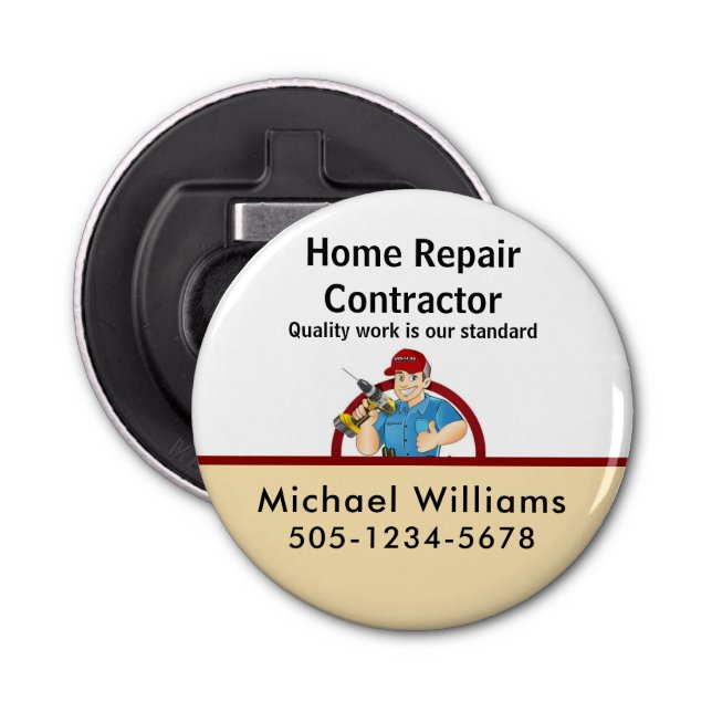 Abrebotellas Reparación residencial del contratista de mano de  (Anverso)