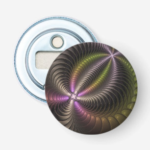 Abrebotellas Resumen brillante Trippy Colorido arte fractal 3D