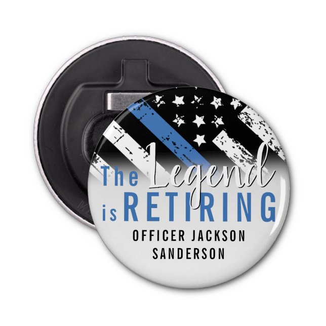 Abrebotellas Retirada de la policía Bandera Azul Aplicación de  (Anverso)