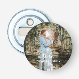 Abrebotellas Retrato Boda personalizado caligrafía moderna