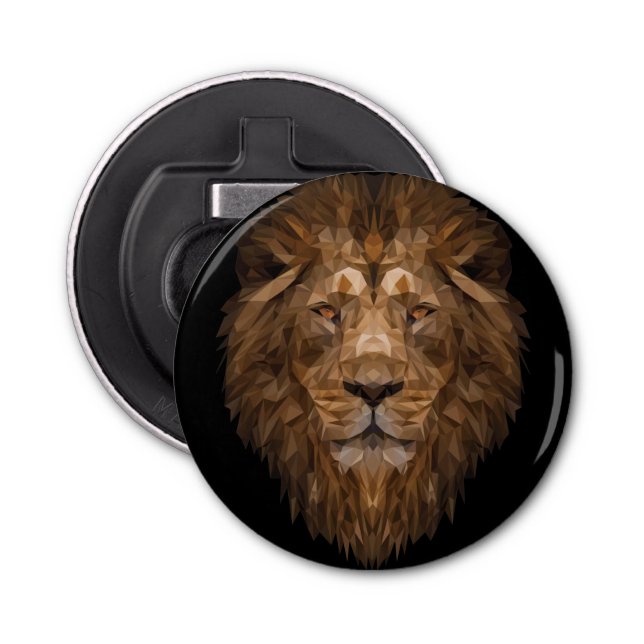 Abrebotellas Retrato de león geométrico (Anverso)